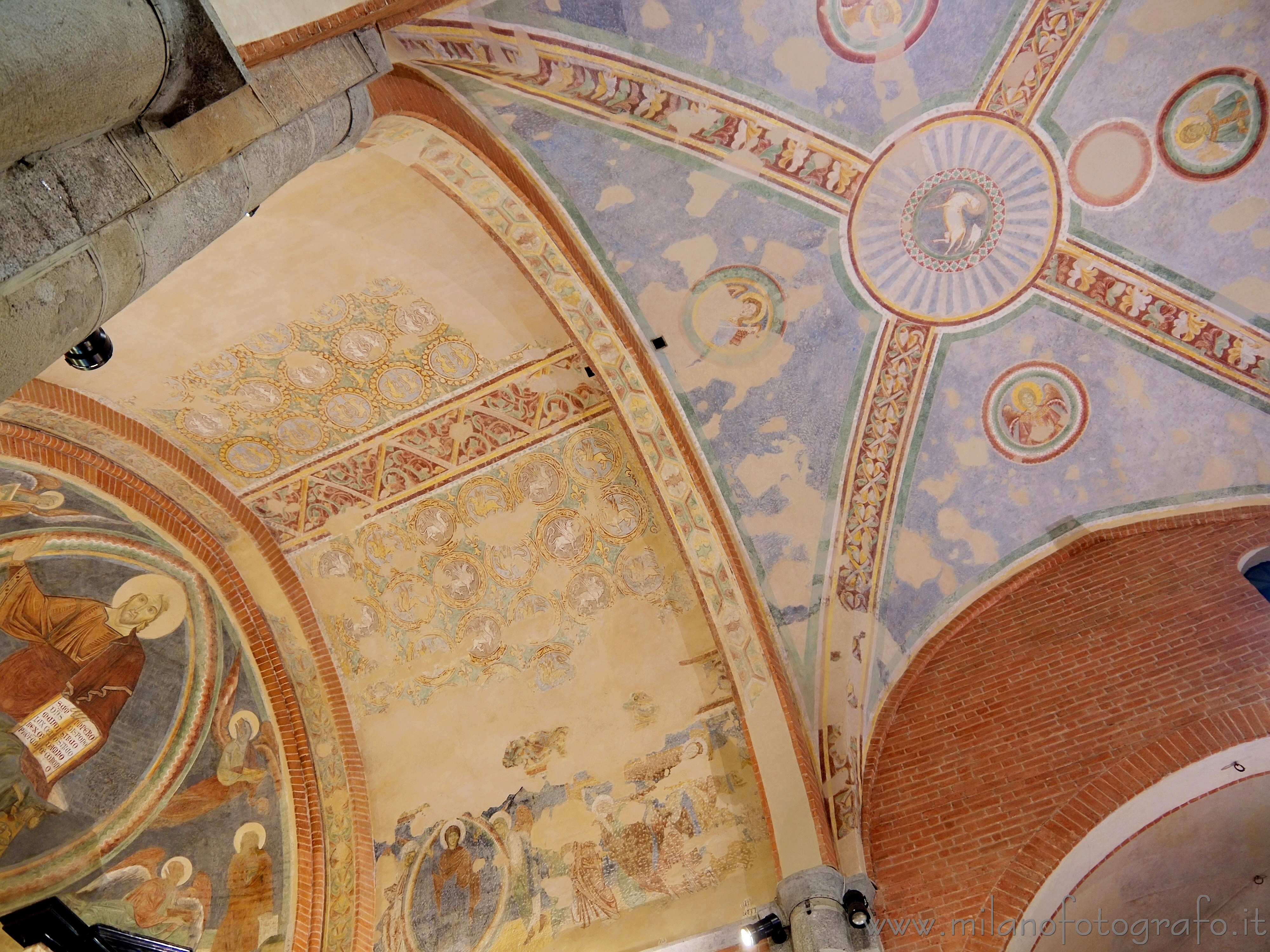 Milan (Italy) - Frescos inside the Church of Santa Maria Rossa in Crescenzago